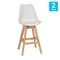 Flash Furniture 27 Inch White Plastic and LeatherSoft Barstools, PK 2 CH-210925-7-WH-GG - alternate 6